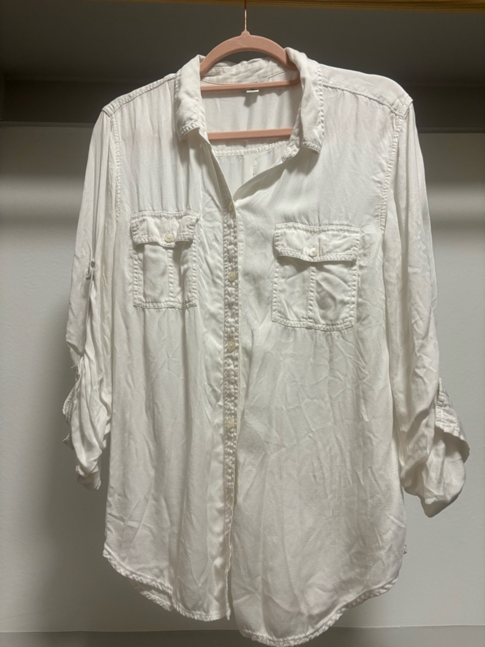 Calvin Klein White Modal Button-Up Shirt